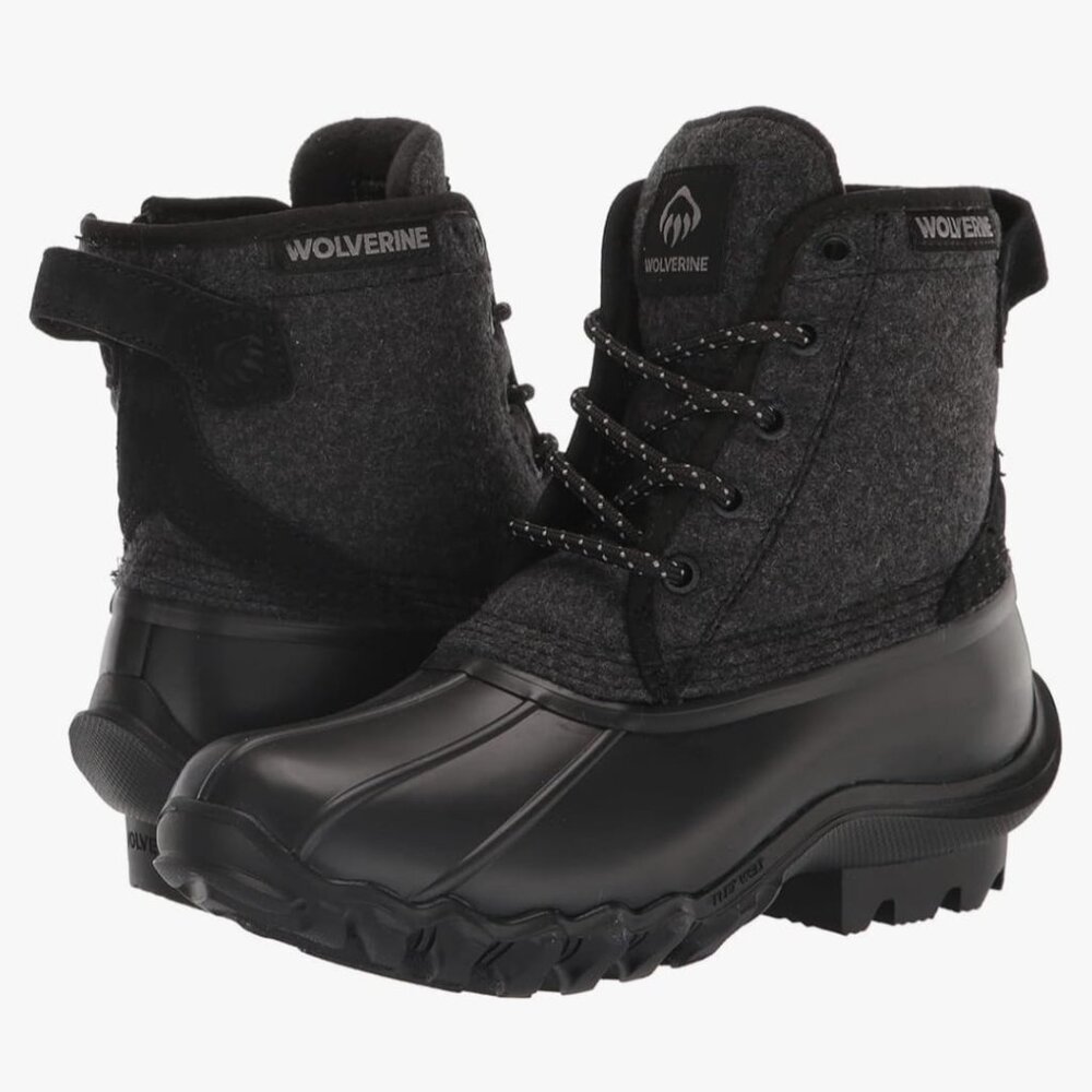 NWOB WOLVERINE Torrent Quiltedβ Duck Boot Winter Snow Black W880345 SZ 5.5